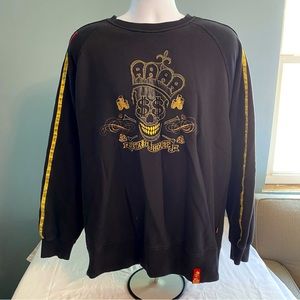 Stash House Gold Trim Skull Embroidered Rare Sweatshirt Heavy Weight Sz XL